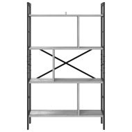 Рафт за книги Сив Сонома 75 x 30 x 123,5 см Инженерно дърво