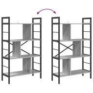 Рафт за книги Сив Сонома 75 x 30 x 123,5 см Инженерно дърво