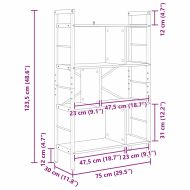 Рафт за книги Старо дърво 75 x 30 x 123,5 см Инженерно дърво