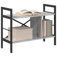 Рафт за книги Сив Сонома 75 x 30 x 58,5 см Инженерно дърво
