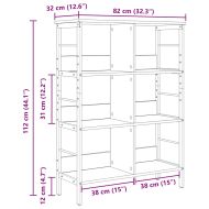 Рафт за книги 6 нива 82 x 32 x 112 см Инженерна дървесина