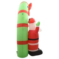 Надуваема украса Дядо Коледа и снежен човек с арка, LED, 223 см