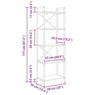 Рафт за книги 5 нива 56 x 34 x 171 см Инженерна дървесина