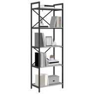 Рафт за книги Сив Сонома 56 x 34 x 171 см Инженерно дърво