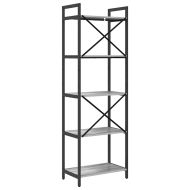 Рафт за книги Сив Сонома 56 x 34 x 171 см Инженерно дърво