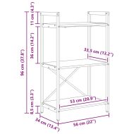 Рафт за книги Черния дъб 56 x 34 x 96 см Инженерно дърво