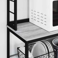 Кухненски рафт Сив Сонома 60 x 40 x 168 см Инженерно дърво