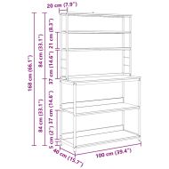 Кухненски рафт Черния дъб 100 x 40 x 168 см Инженерно дърво