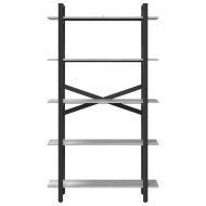 Рафт за книги Сив Сонома 100 x 33,5 x 178 см Инженерно дърво