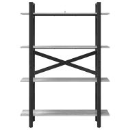 Рафт за книги Сив Сонома 100 x 33,5 x 140 см Инженерно дърво