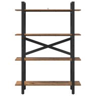 Рафт за книги 4 нива 100 x 33,5 x 140 см Инженерна дървесина