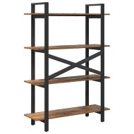 Рафт за книги 4 нива 100 x 33,5 x 140 см Инженерна дървесина