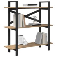 Рафт за книги 3 нива 100 x 33,5 x 102 см Инженерна дървесина
