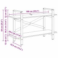 Рафт за книги Дъб 100 x 33,5 x 64 см Инженерно дърво