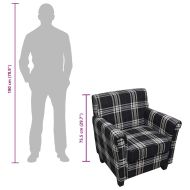 Кресло с възглавница, черно, текстил