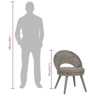 Кресло, кубу ратан, сиво