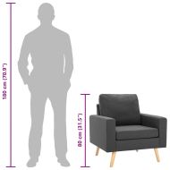 Фотьойл, тъмносив, текстил