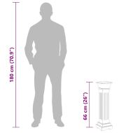 Класическа стойка за цветя, квадратна, черна, 17x17x66 см, МДФ