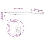 Сгъваем навес Многоцветен 400 × 350 cm Полиестер и алуминий