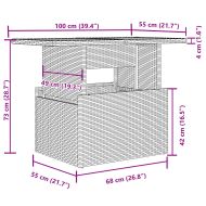 Градински Софа Комплект 9 pcs Светлосиво Полипропилен Ратан