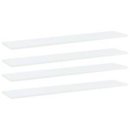 Рафтове за етажерка, 4 бр, бели, 100x20x1,5 см, инженерно дърво