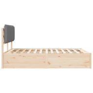 Леглова рамка с тапицирана гръбна част Светлосиво 150 x 200 cm