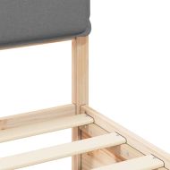 Леглова рамка с тапицирана гръбна част Светлосиво 150 x 200 cm