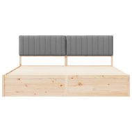 Леглова рамка с тапицирана гръбна част Светлосиво 200 x 200 cm