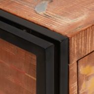 Стъклена витрина с врати Солидно рециклирано дърво и метал