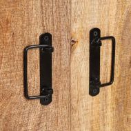 Витрина с врати Кафяво Масивно грубо мангово дърво и метал