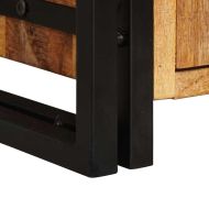 Витрина с врати Кафяво Масивно грубо мангово дърво и метал