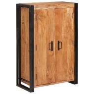 Витрина с врати Кафяво Масивна акациева дървесина и метал