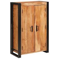 Витрина с врати Кафяво Масивна акациева дървесина и метал