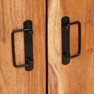 Витрина с врати Кафяво Масивна акациева дървесина и метал