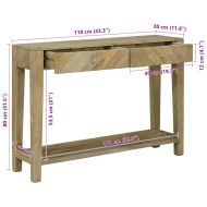 Конзолна маса с чекмедже Естествено сиво 110 x 30 x 80 см