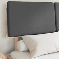 Леглова рамка с тапицирана гръбна част Тъмен сив 150 x 200 cm