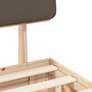 Леглова рамка с тапицирана гръбна част Таупе 150 x 200 cm