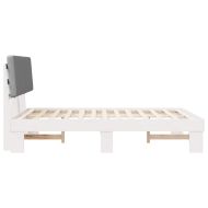 Леглова рамка с тапицирана гръбна част Светлосиво 150 x 200 cm