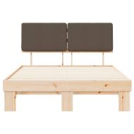 Леглова рамка с тапицирана гръбна част Таупе 140 x 190 cm