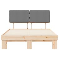 Леглова рамка с тапицирана гръбна част Светлосиво 120 x 190 cm