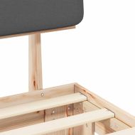 Леглова рамка с тапицирана гръбна част Тъмен сив 90 x 200 cm