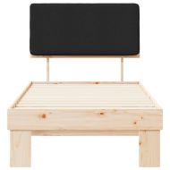 Леглова рамка с тапицирана гръбна част Черно 80 x 200 cm