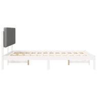 Леглова рамка с тапицирана гръбна част Светлосиво 150 x 200 cm