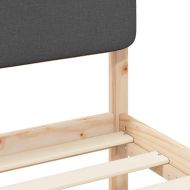 Леглова рамка с тапицирана гръбна част Тъмен сив 140 x 190 cm