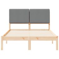 Леглова рамка с тапицирана гръбна част Светлосиво 120 x 190 cm