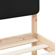 Леглова рамка с тапицирана гръбна част Черно 100 x 200 cm