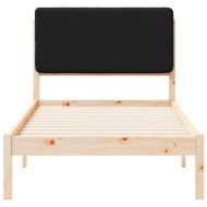 Леглова рамка с тапицирана гръбна част Черно 90 x 200 cm
