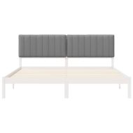 Леглова рамка с тапицирана гръбна част Светлосиво 180 x 200 cm