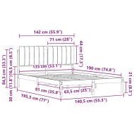 Леглова рамка с тапицирана гръбна част Черен 135 x 190 cm