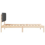 Леглова рамка с тапицирана гръбна част Тъмен сив 100 x 200 cm